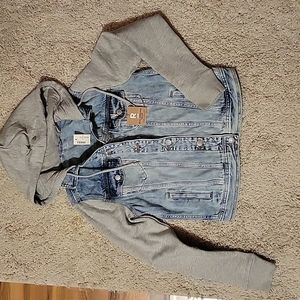 Aeropostale combo hooded sweatshirt/jean jacket. Size S NWT